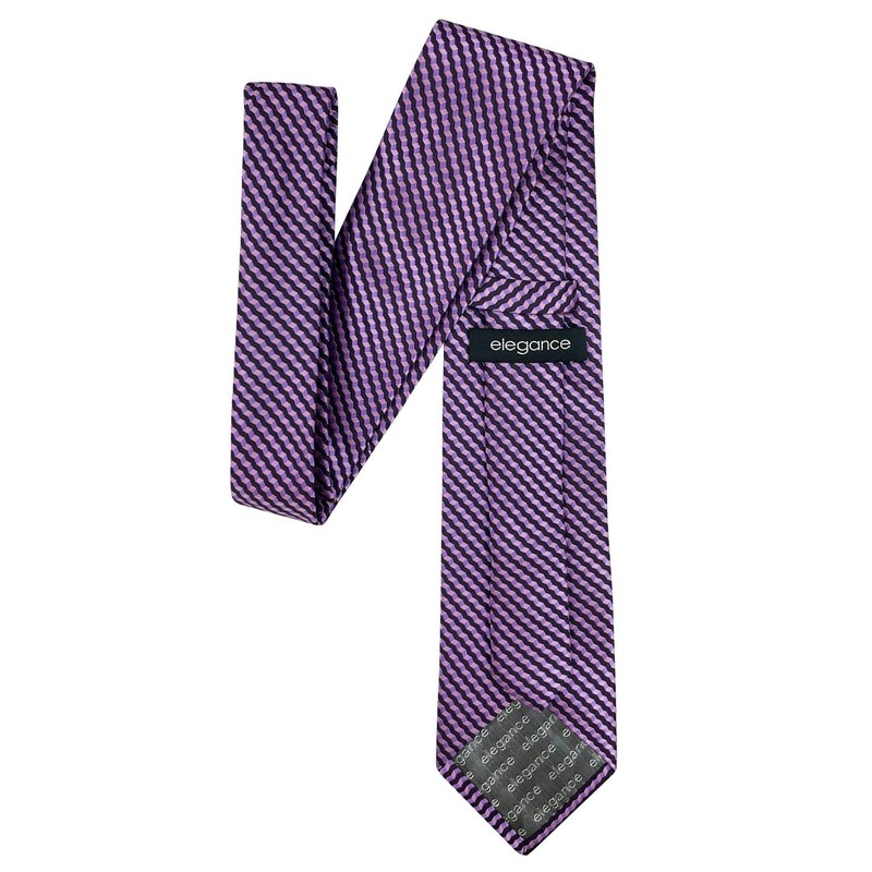 (リトリーズ) RETREEZ 波型ジグザグ ストライプ柄 織り生地 メンズ タイ ネクタイ - パープル