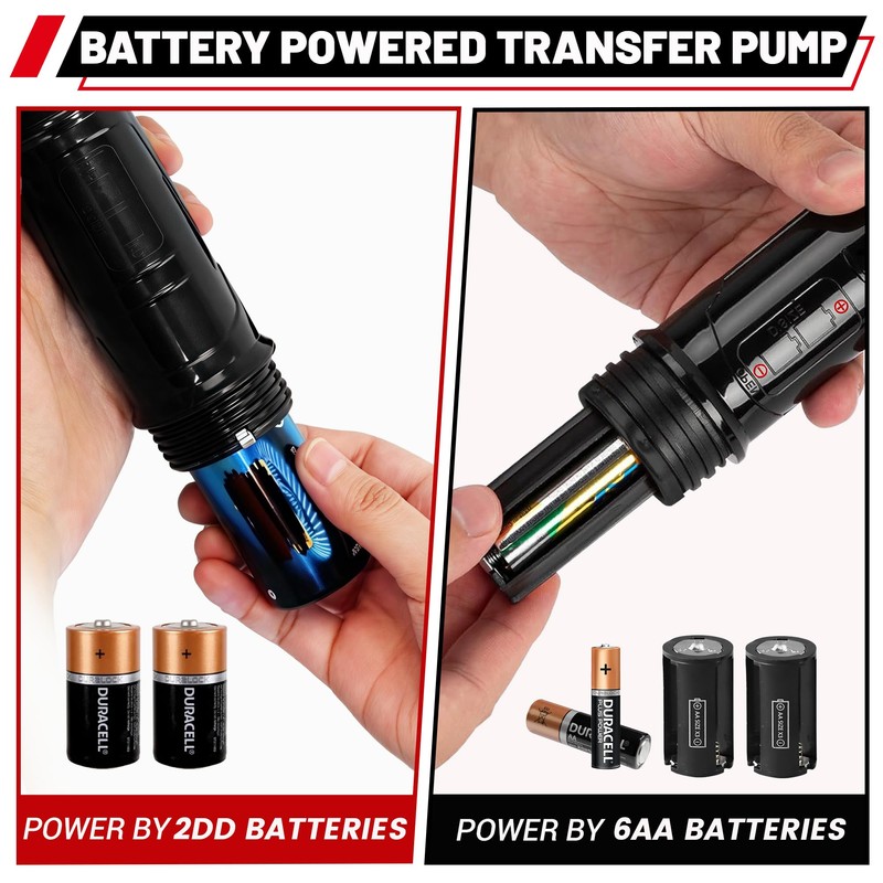 PUMPTOR Fuel Transfer Pump Battery Powered - Portable Pump With