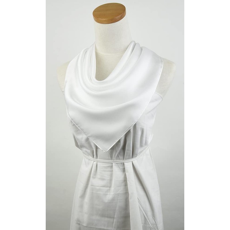 corciova White 35 x 35 Solid Color Square Silk Like