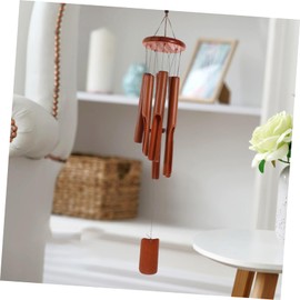 ORFOFE Bamboo Wood Chip Wind Chime Pendant Outdoor Decorative Wind Chimes Deep Tone Sound Easy to Hang