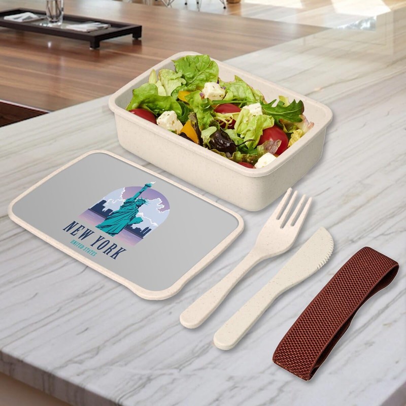 Fabulous Lunch Box Grey New York United States Illustration Statue