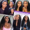 QCCSRR Curly Headband Wig Human Hair 24 Inch Glueless None