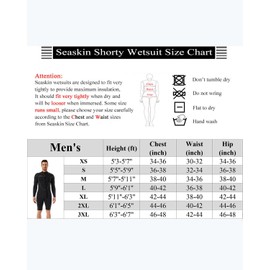 Seaskin Long Sleeve Shorty Wetsuit Mens 3mm Neoprene Diving Suits Front Zip for Diving Snorkeling Surfing Swimming (Large, Black)