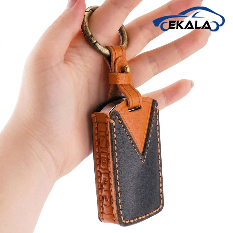 for Mazda Key Fob Cover Leather Key Case Holder Keychain