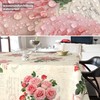 ANRO Oilcloth tablecloth, wax tablecloth, washable garden tablecloth, postcard, roses,