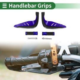 X AUTOHAUX 7/8" 22mm 15/16" 24mm Motorcycle Hand Grips Cover Kit Non Slip Aluminum Alloy Rubber Handlebar End Grips for Motorcycle Scooter Bicycle ATV Blue 1Set