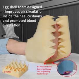 Ehucon - Protector de talón de espuma para úlceras de presión en la cama, protectores de talón para llagas de cama, cojín de talón para pacientes postrados en cama