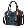 MKF Collection Tote Bag for Women, Crocodile Rainbow Vegan Leather