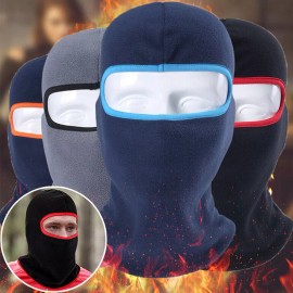 Unbranded Winter Windproof Fleece Ski Full Face Mask Neck Warm Balaclava for Cold Weather - Orange(Thin)