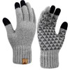 Winter Knit Gloves Warm Full Fingers Men Women with Upgraded