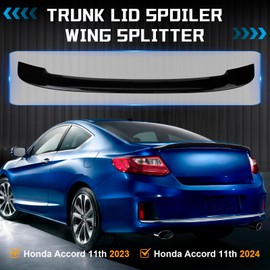 Rear Spoiler Compatible with 2023-2024 Honda Accord 11th Generation Honda Rear Trunk Spoiler, Rear Boot Deck Lid Wing Carbon Fiber Print ABS Tail Decor Lip Enhance Your Vehicle's Performance.