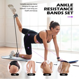 Knöchelbänder für Training, Widerstandsbänder mit Manschetten für Kickbacks Hüfte, Heim-Fitnessgeräte für Beine und Gesäß, Übungsbänder für Po-Lift-Frauen, erreichen stärkeren und festeren Unterkörper