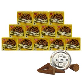 Palo Santo Incense Cones and Burner Holder Bundle from Hem Incense Trumiri for Smudging and Aroma
