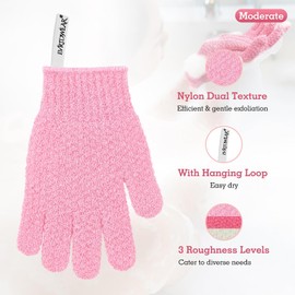 Guantes Exfoliantes Evridwear Paquete de 3 Pares para Limpieza Profunda y Piel Suave