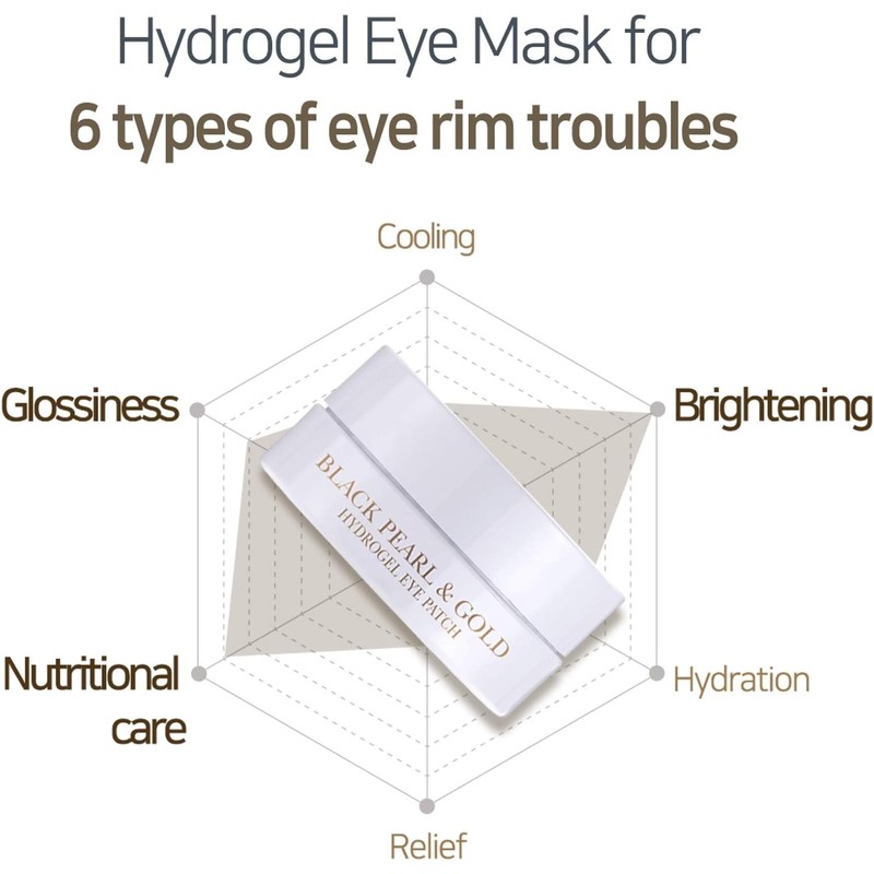 Petitfee Black Pearl & Gold Hydrogel Eye Patch 60 Ea