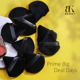 BEAKEY 12pcs Powder Puff Face Powder Triangle Makeup Puff Loose & Cosmetic Foundation Wedge Shape Velour Cosmetic Sponge Contour