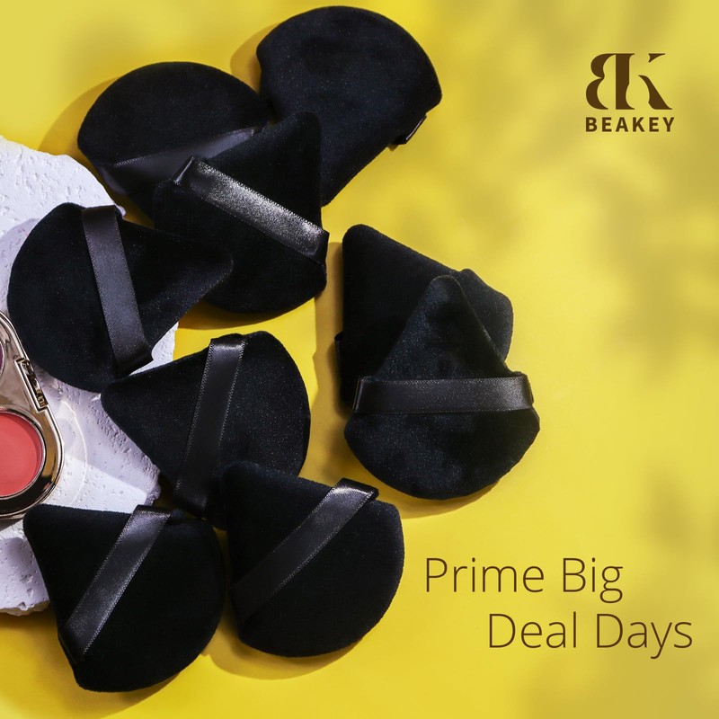 BEAKEY 12pcs Powder Puff Face Powder Triangle Makeup Puff Loose