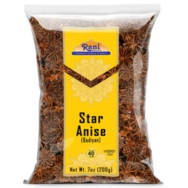 Rani Star Anise Seeds, Whole Pods (Badian Khatai) Spice 7oz (200g) ~ All Natural | Gluten Friendly | NON-GMO | Kosher | Vegan | Whole Chinese Anise Star Pods Sun Dried Spice, Anis Estrella / Illicium Verum, Widely Used for Baking, Drinks, Cooking, and Tea