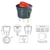 2Pcs Red Lamp Illuminated 3 Terminal SPST 2 Position I/O