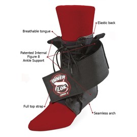Swede-O Inner Lok 8 Ankle Brace, Black - Small