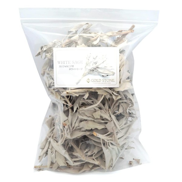 GOLD STONE White Sage with Branches, Cluster Unselected, 3.5 oz (100 g), No Pesticides, California White Sage