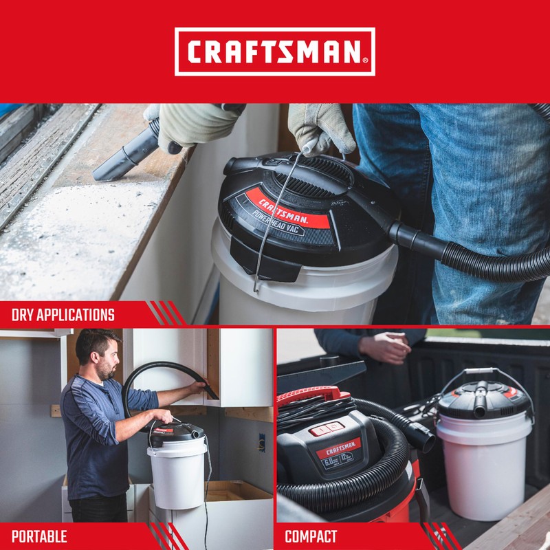 CRAFTSMAN CMXEVBE17678 1.75 Peak HP Wet Dry Vac Powerhead, Portable