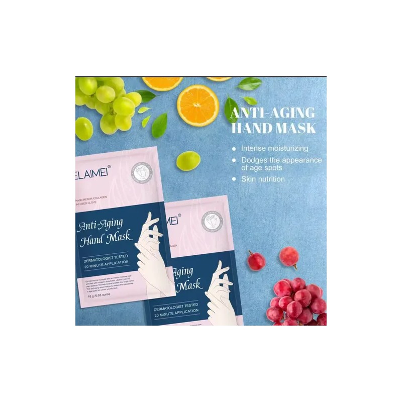 Mascarilla Guantes Manos Colágeno Hidratante Vitamina E 1par