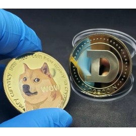 Gold Dogecoin Coins Commemorative 2023 New Collectors Gold Plated Doge Coin
