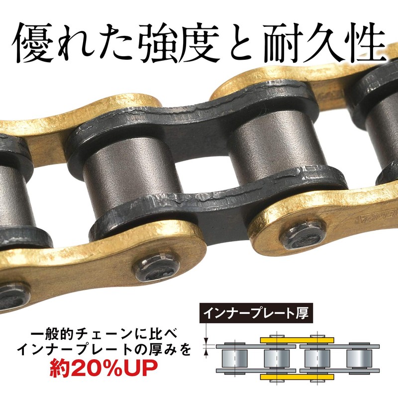Regina 14972 Daytona Motorcycle Gold Chain with Clip Joint 420-100