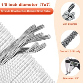 TUBAGOU 304 Stainless Steel Batting Cage Cable Kit – Batting Cage Netting Wire Tension Kit for Baseball Softball DIY Net Hanging Kit Indoor and Outdoor Backyard Design