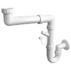 Sanixa Space-saving siphon for sink washbasin, universal, white, plastic, easy