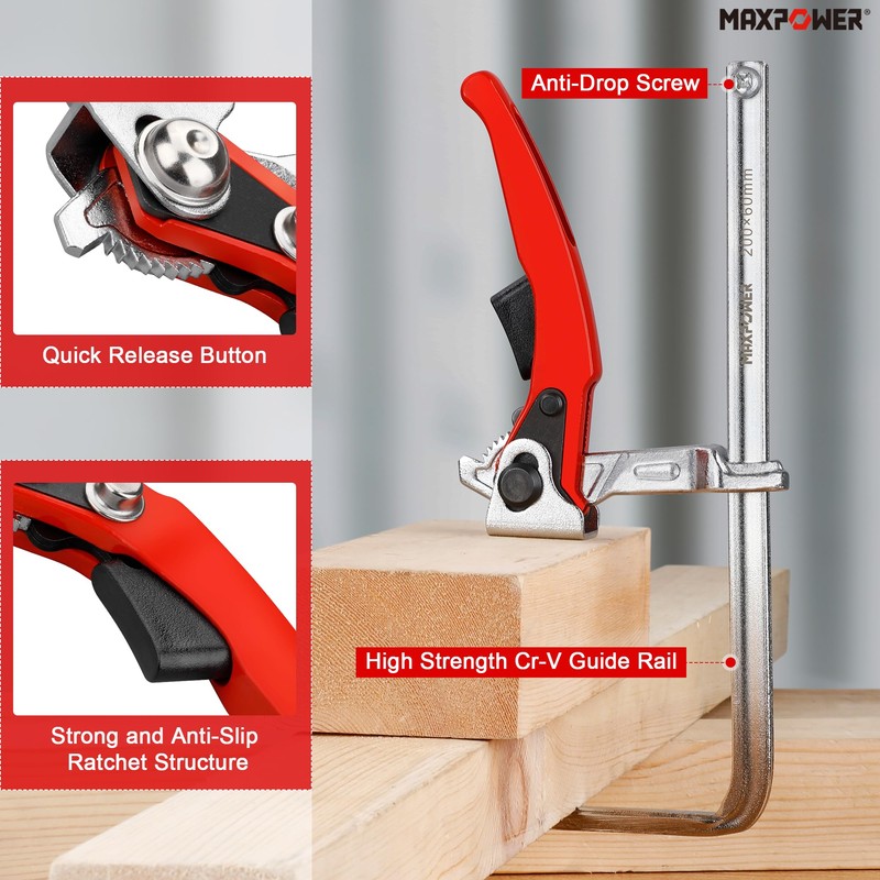 MAXPOWER Table Clamp Lever Clamp for Guide Rails with 200