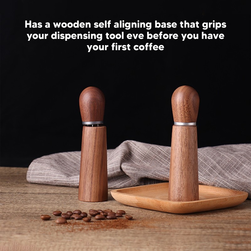 Coffee Distribution Tool Multifunctional Needle Coffee Distributor with Wooden Base