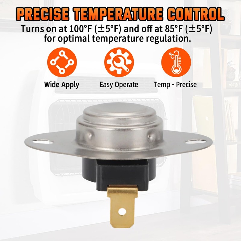for Wall&Floor Furnace Snap Disc Thermostat Switch-100°F ON, 85°F Off