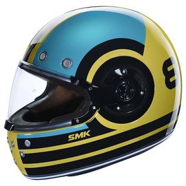 SMK Helmets Retro Full Face Motorcycle Helmet (Ranko Gold (GL 428) - Small)