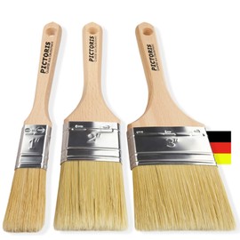 PICTORIS Premium Glaze Brush Set | 100% Made in Germany | 3 Handmade Painter's Brushes for Professionals | Synthetic Fibre Natural Bristle Mix for a Perfect Glaze Results | No Loss of Bristles