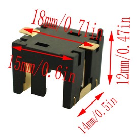 LQ Industrial 3PCS 15x14x12mm Black AG13/LR44 Horizontal Battery Holder Solder Terminal for Circuit Board, Digital Photo Frame
