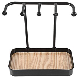 organizador de joyas con cinco ganchos, Soporte para Joyas, organizador collares con bandeja, organizador de joyería extraíble, para anillos, arete, c