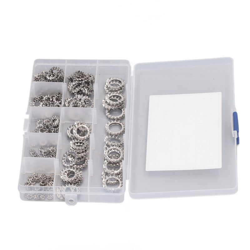 300Pcs External Tooth Star Lock Washer Stainless Steel Starlock Washer