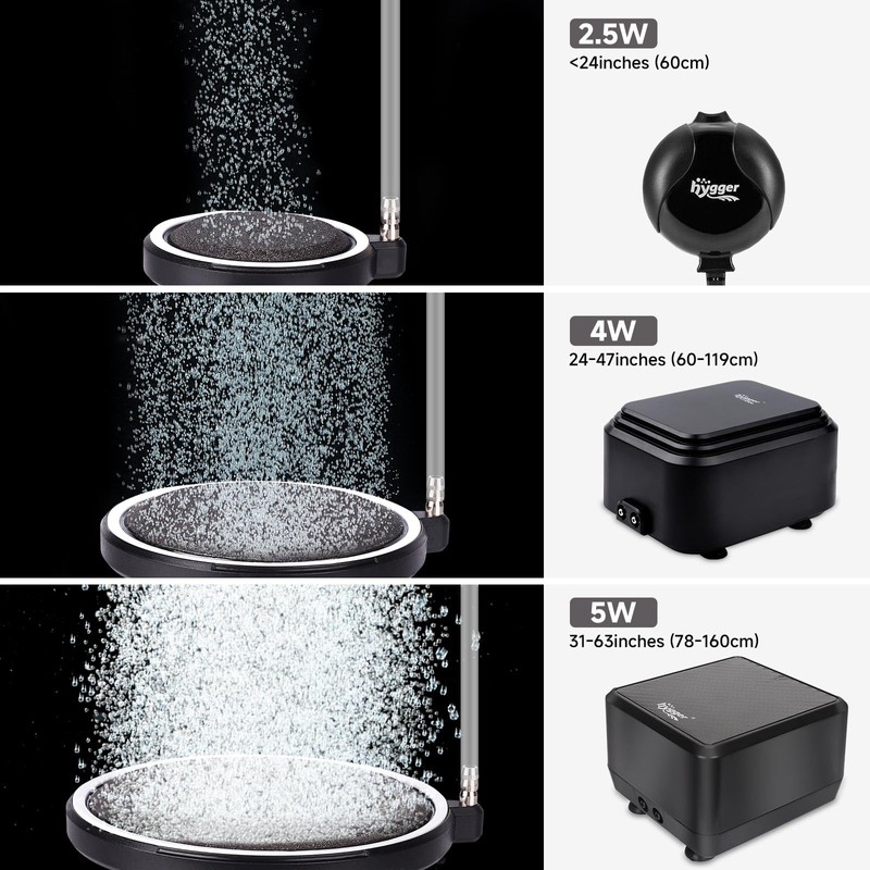 hygger Air Stone for Aquarium: Quiet High Dissolved Oxygen Diffuser