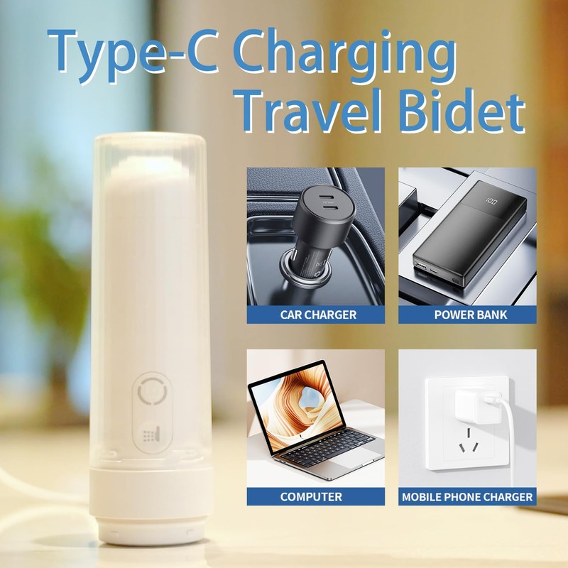 Portable Bidet for Travel Electric Bidet with USB-C Rechargeable Handheld