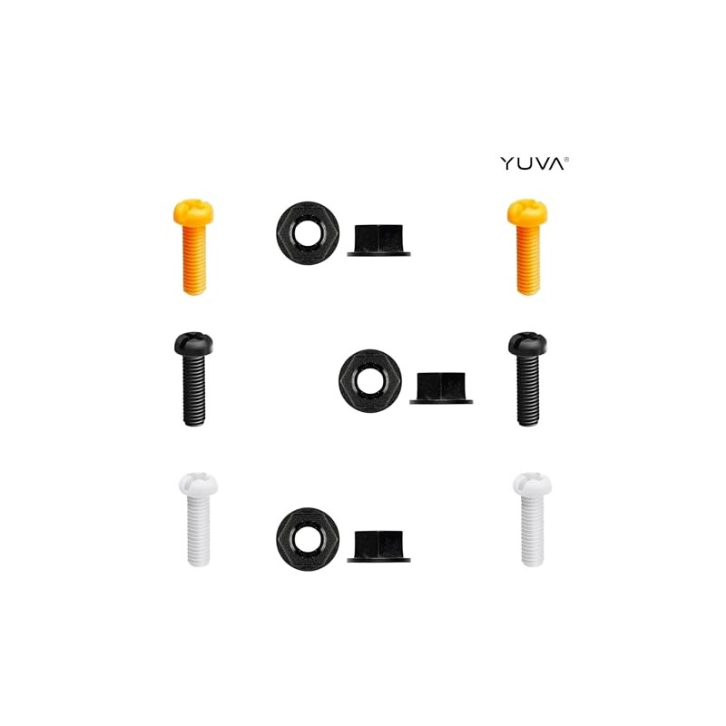 YUVA Car Number Plate Screws and Nuts Kit, 6 Sets