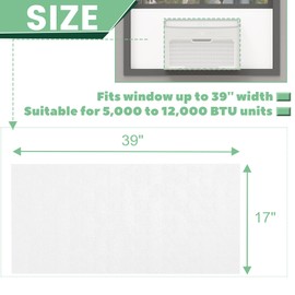 Memrita Window Air Conditioner Side Panels, Full Surround Window AC Insulated Foam Panel for Window AC Units, Window Air Conditioner Seal Kit, Window AC Side Panels for Summer and Winter, White