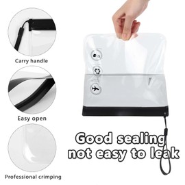 4pc Airport Security Liquids Bags - 20 x 20 cm Clear Plastic Bags for Travel Essentials.Approved Liquids Bag for Airport Security