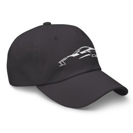 2024 Sports Car C8 dad hat for Corvette Drivers Arctic White Minimalist Silhouette Custom Cap
