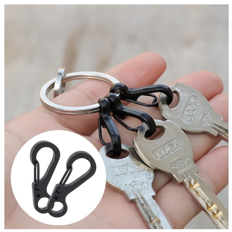 Ai-OUMLEEF 20 PCS Mini Alloy Carabiner Clip Keychain, Mini Spring