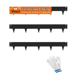 Vinci Landscape Edging Border, 40" L x 6" H 3Pack 10FT Total Black Galvanized Steel Garden Edging,Easy Installation,Sturdy Elegant Metal Lawn Broder for Flower Beds, Pathways, Paver Edges and Yard