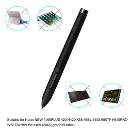 PEN80D Pen for Huion New 1060PLUS 420 H420 K58 H58L 680S 680TF H610PRO W58 DWH69 WH1409 Graphics Tablet, 8192 Levels Pressure, 5080LPI Resolution, 233PPS
