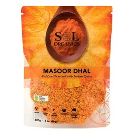 Sol Organics Indian Spiced Dhal Red Lentil Dhal Mix 400g