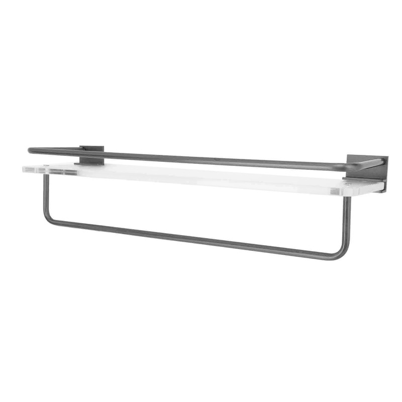 30cm Shower Caddy Wall Mount Organizer with Towel Hanger Easy